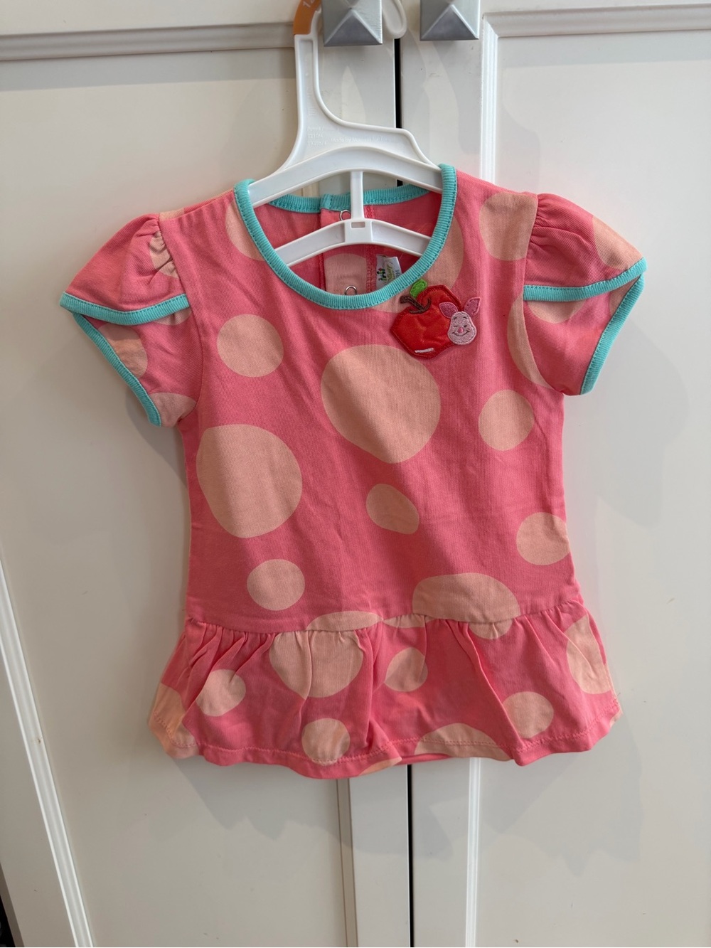 Disney 12mPink Polka Dot piglet Sleeve Peplum dress
